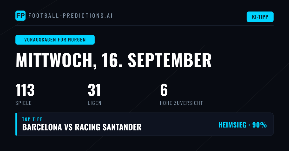 Top Picks für Mittwoch, 16. Sep 2026