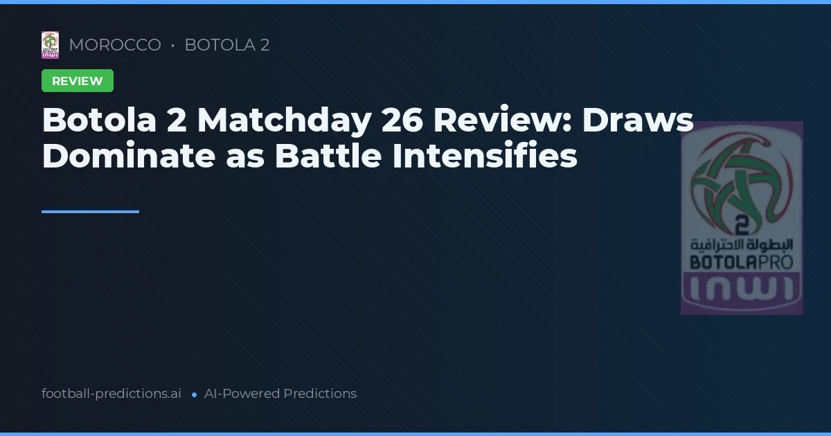 Botola 2 Matchday 26 Review: Draws Dominate as Battle Intensifies