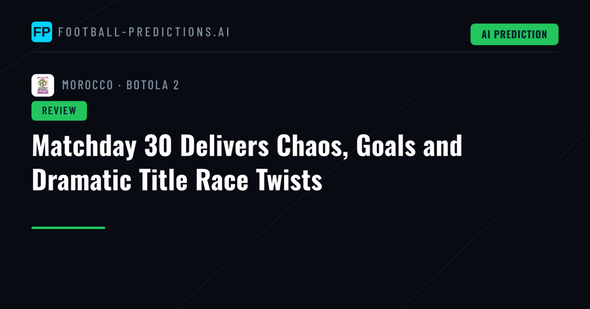 Matchday 30 Delivers Chaos, Goals and Dramatic Title Race Twists