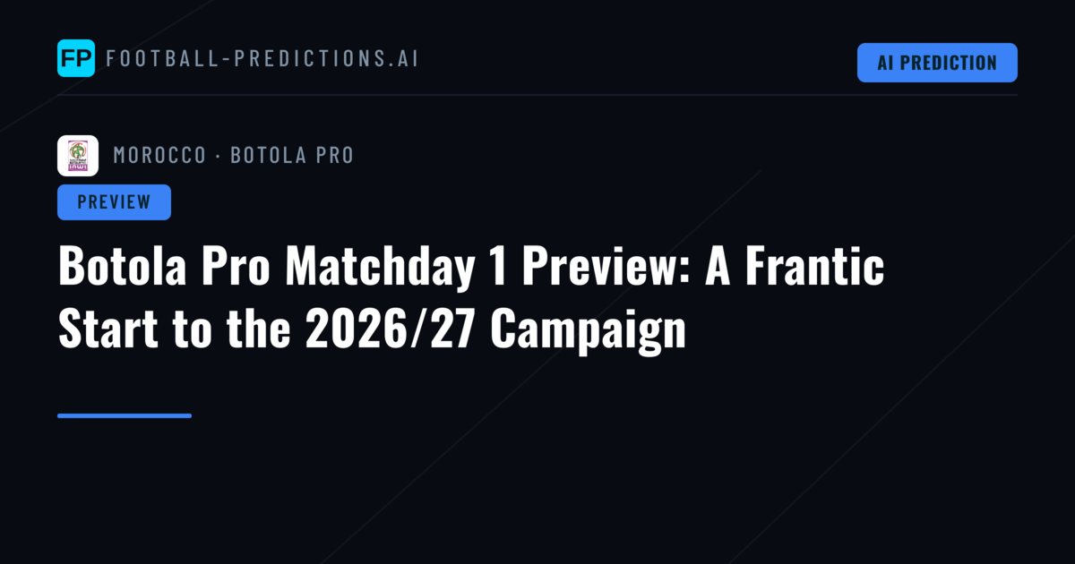 Botola Pro Matchday 1 Preview: A Frantic Start to the 2026/27 Campaign
