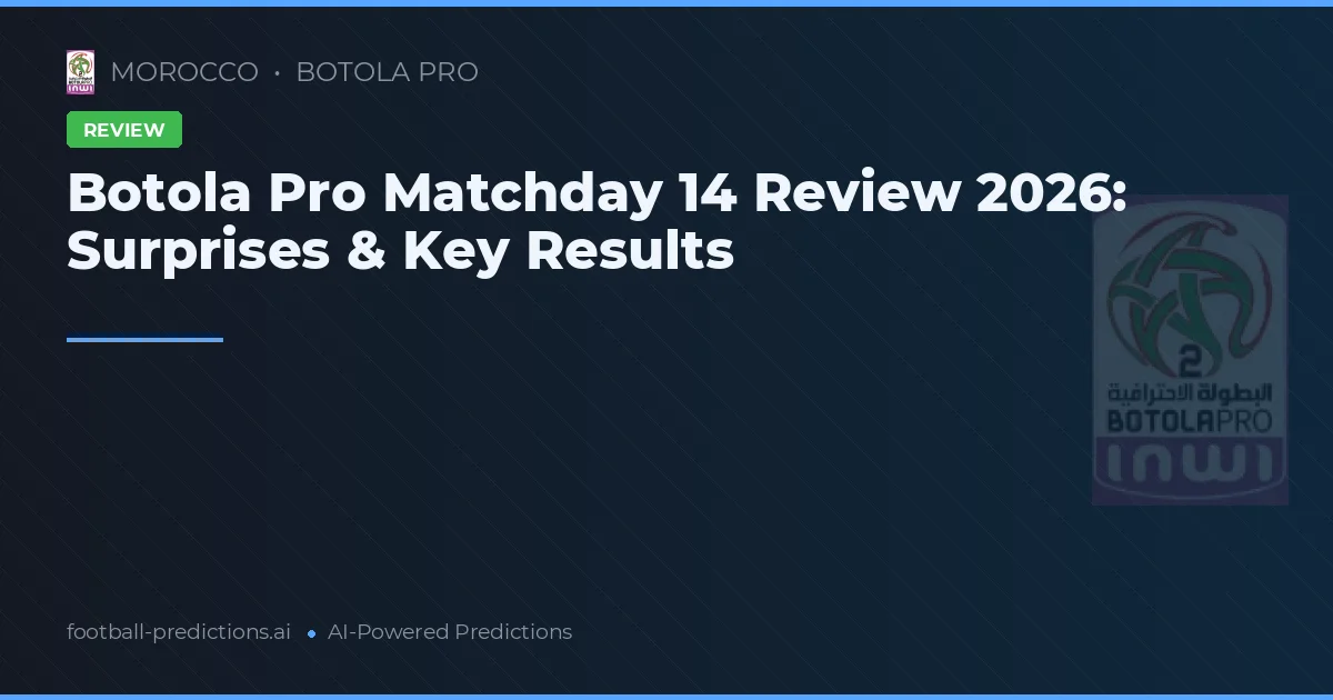 Botola Pro Matchday 14 Review 2026: Surprises & Key Results
