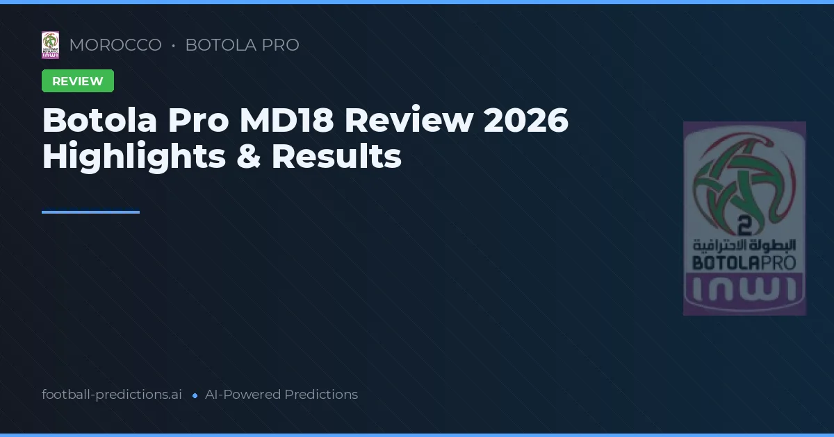 Botola Pro MD18 Review 2026 Highlights & Results