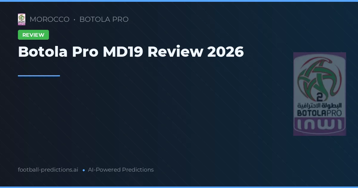 Botola Pro MD19 Review 2026