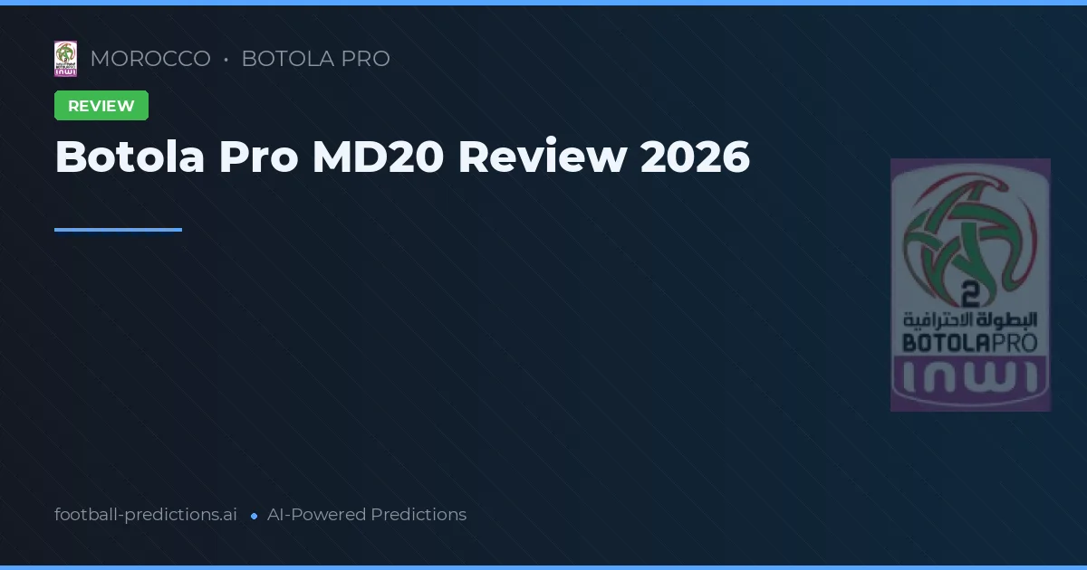 Botola Pro MD20 Review 2026