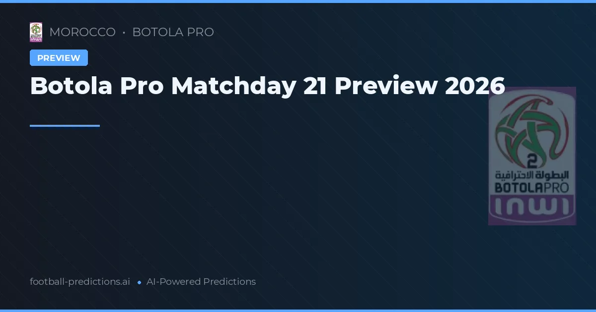 Botola Pro Matchday 21 Preview 2026