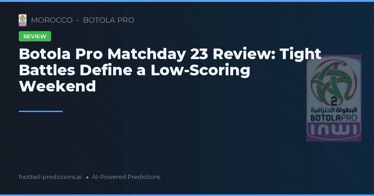 Botola Pro Matchday 23 Review: Tight Battles Define a Low-Scoring Weekend