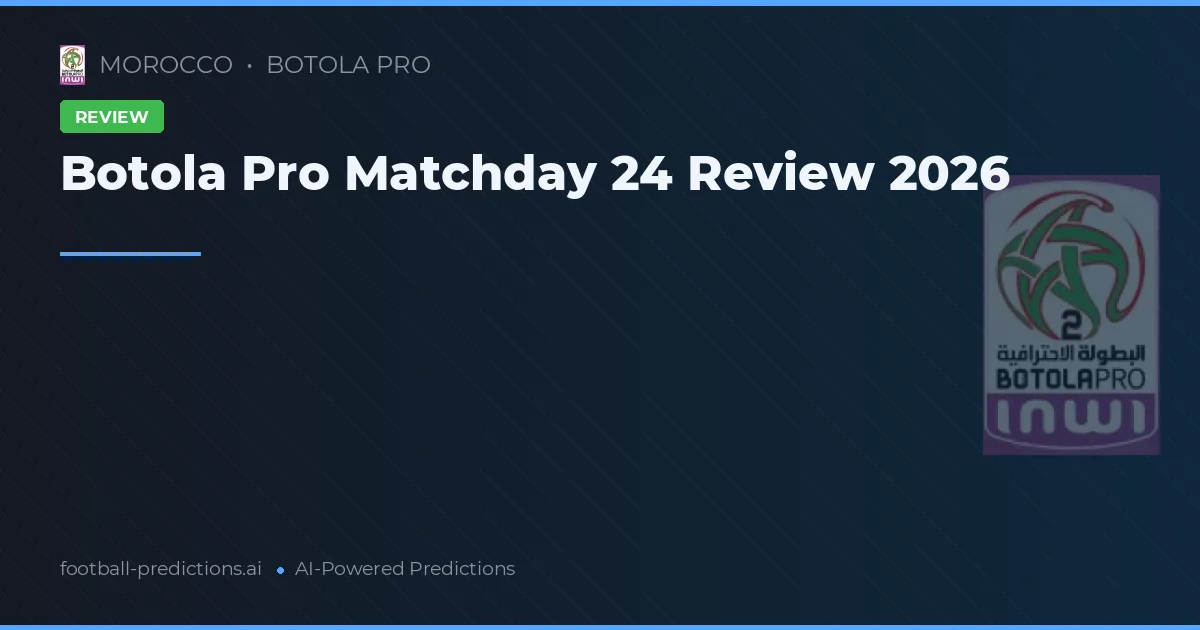 Botola Pro Matchday 24 Review 2026
