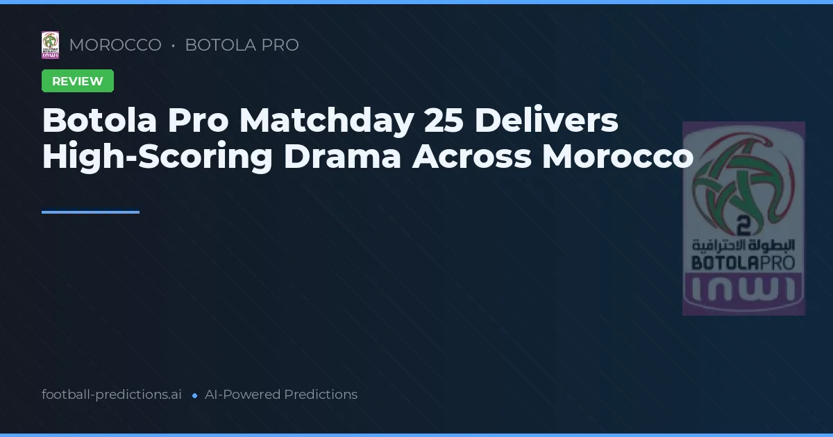 Botola Pro Matchday 25 Delivers High-Scoring Drama Across Morocco