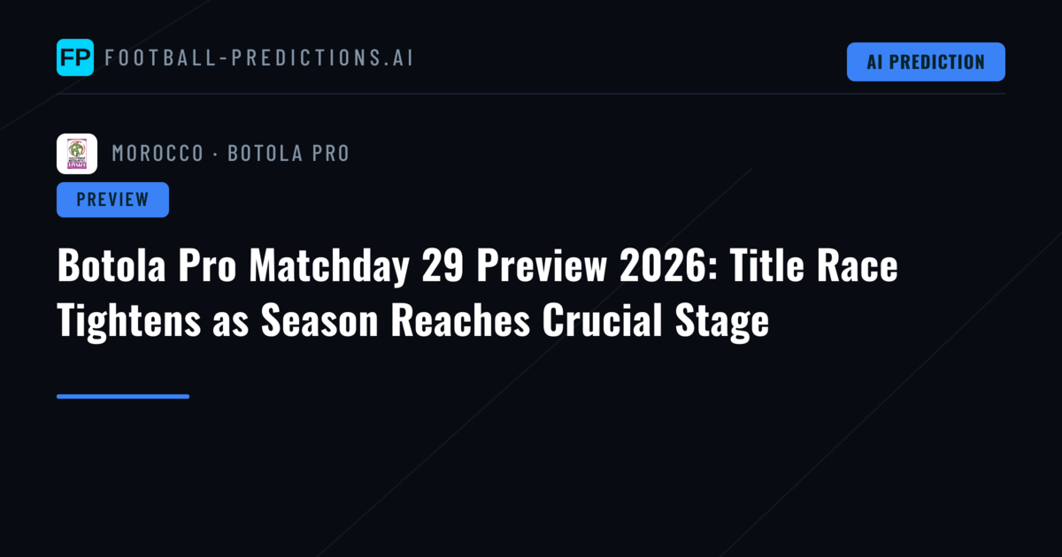 Botola Pro Matchday 29 Preview 2026: Title Race Tightens as Season Reaches Crucial Stage