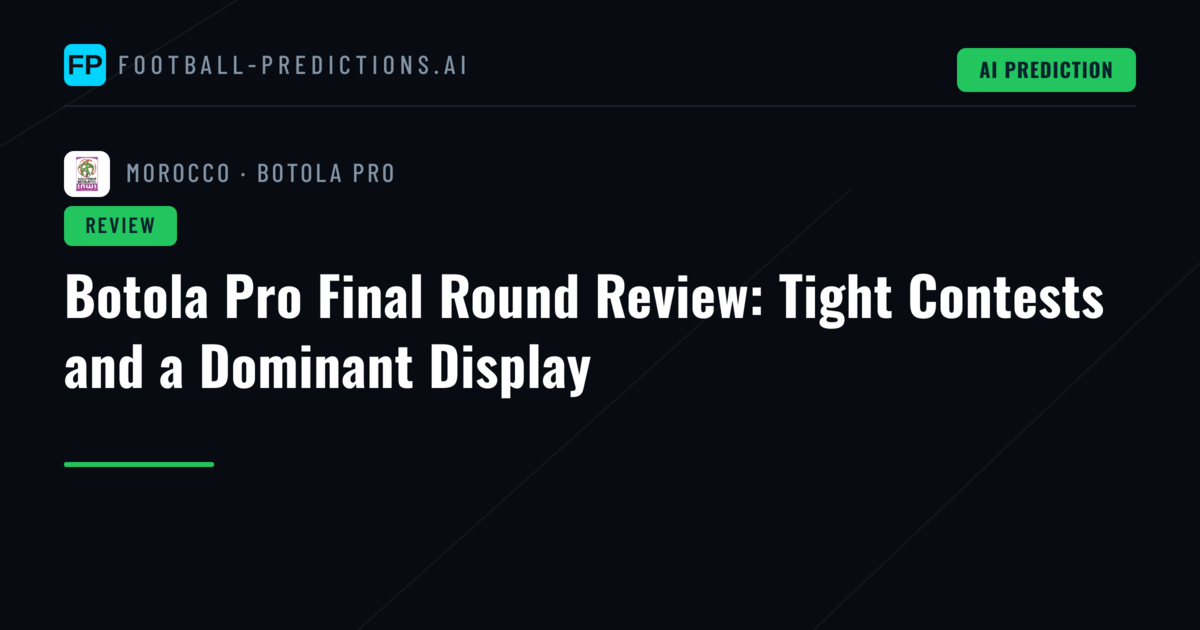 Botola Pro Final Round Review: Tight Contests and a Dominant Display