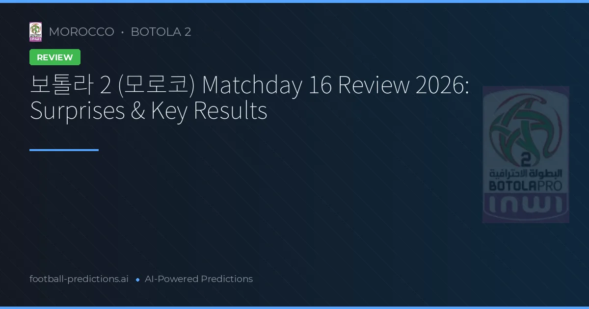 보톨라 2 (모로코) Matchday 16 Review 2026: Surprises & Key Results