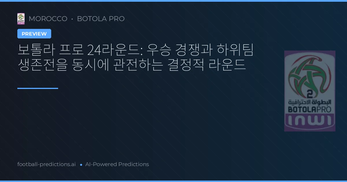 보톨라 프로 24라운드: 우승 경쟁과 하위팀 생존전을 동시에 관전하는 결정적 라운드