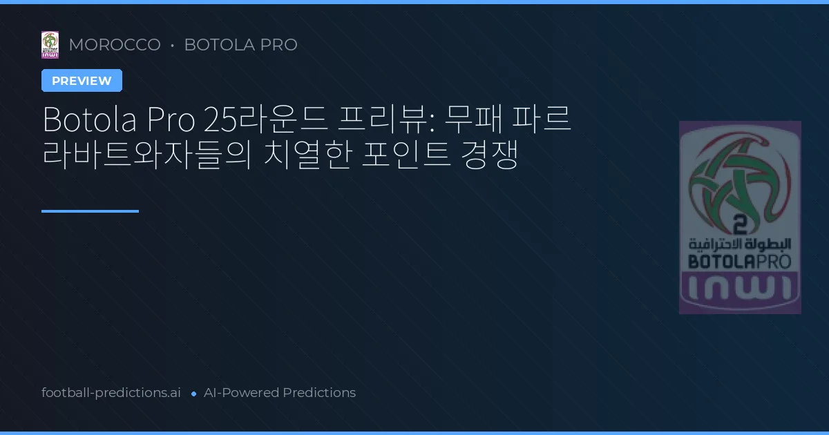 Botola Pro 25라운드 프리뷰: 무패 파르 라바트와자들의 치열한 포인트 경쟁