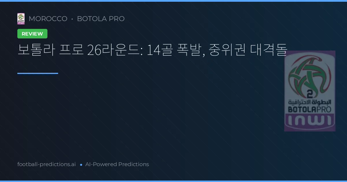 보톨라 프로 26라운드: 14골 폭발, 중위권 대격돌