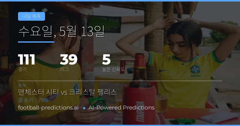 2026년 5월 13일 주요 축구 경기 전망 및 핵심 통계 분석