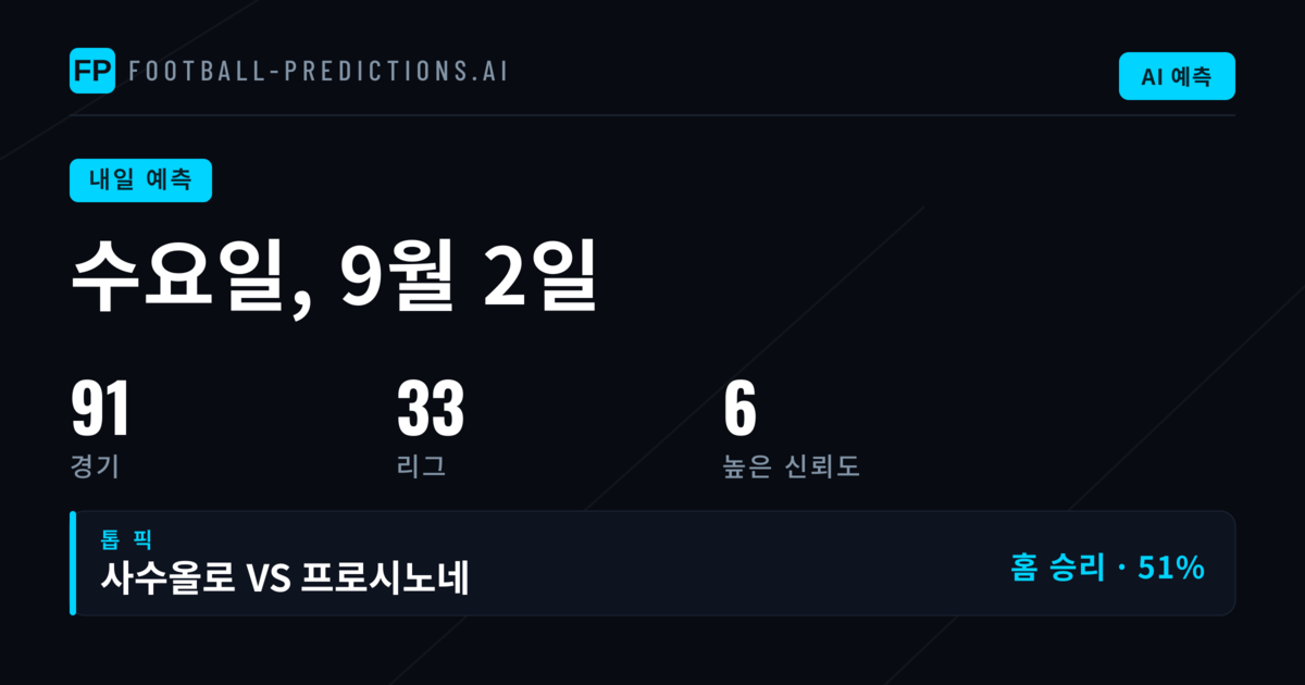 수요일 예측 핵심 포인트