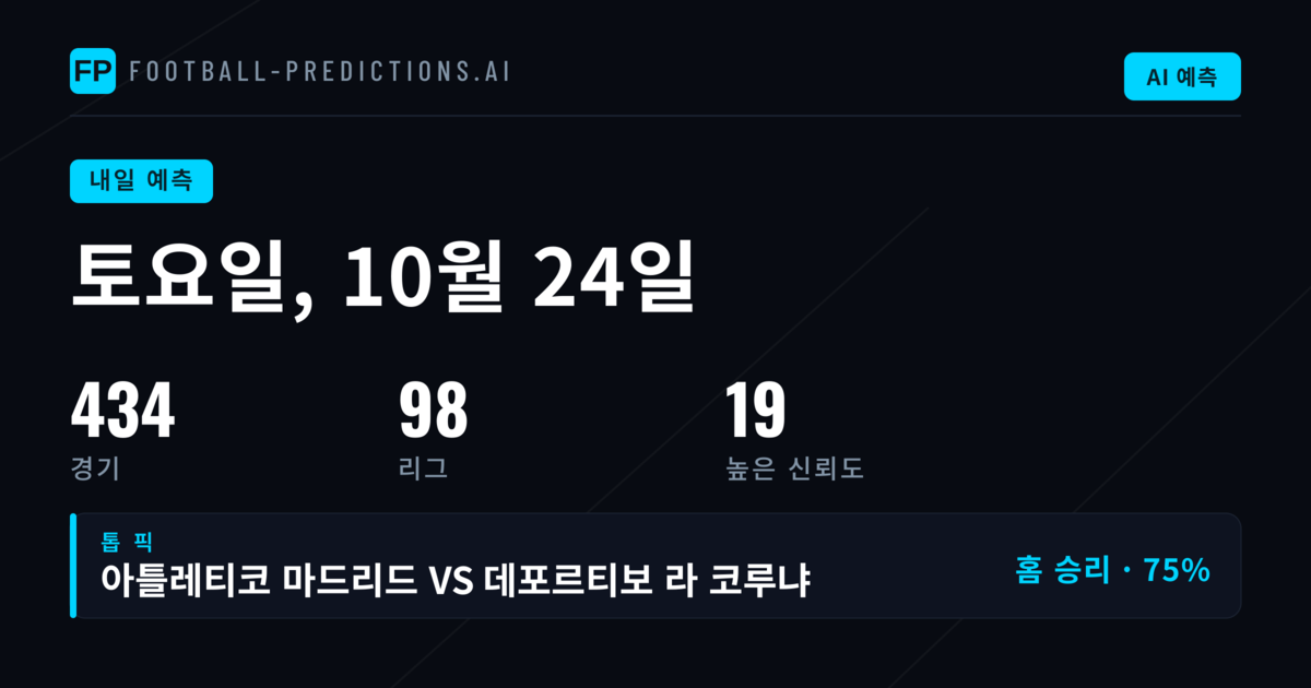 2026년 10월 24일 토요일 1X2 최고 선택