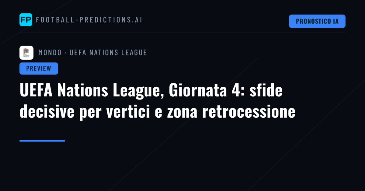 UEFA Nations League, Giornata 4: sfide decisive per vertici e zona retrocessione