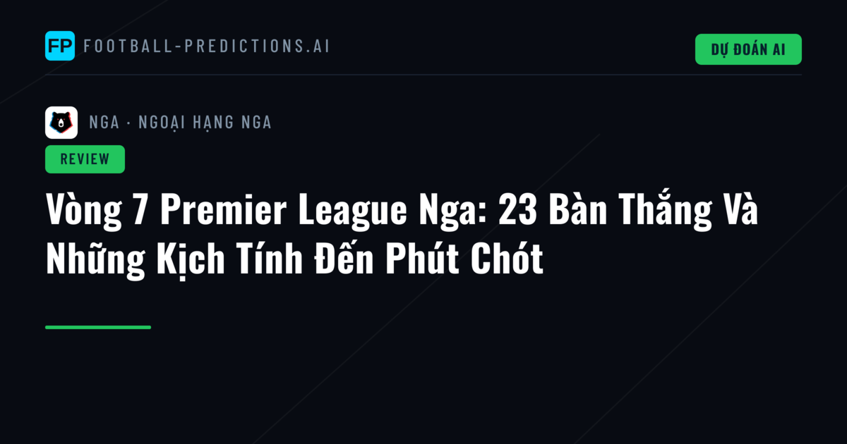 Vòng 7 Premier League Nga: 23 Bàn Thắng Và Những Kịch Tính Đến Phút Chót