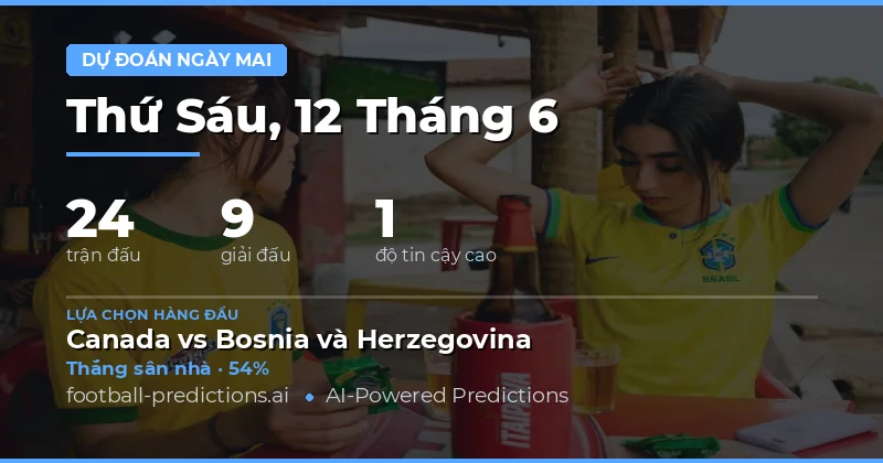 Tổng quan ngày thi đấu 12/06/2026