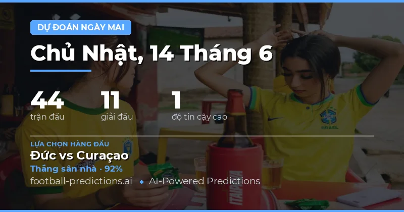 Khởi động ngày thi đấu 14/06/2026: 44 trận cược hấp dẫn chờ đón