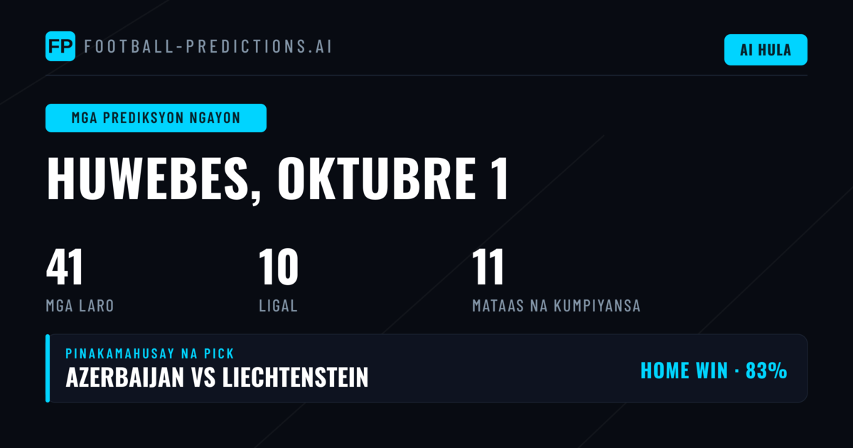 Mga Top Picks para sa Huwebes, 1 Okt 2026