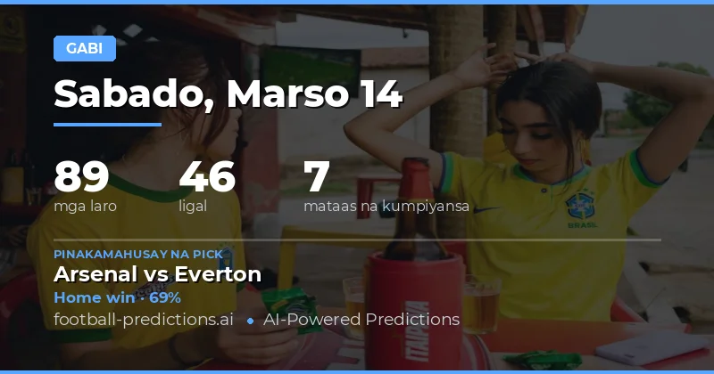 Prediksyon sa football Ngayong Gabi 14 Marso 2026: pinakamahusay na pusta