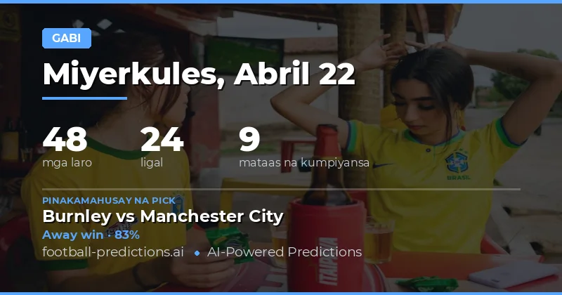 Mga Laro sa Gabihang Itong 22 Abril 2026