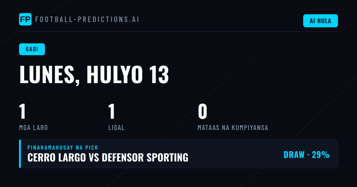 Primera División Match Analysis — Lunes, 13 Hulyo 2026