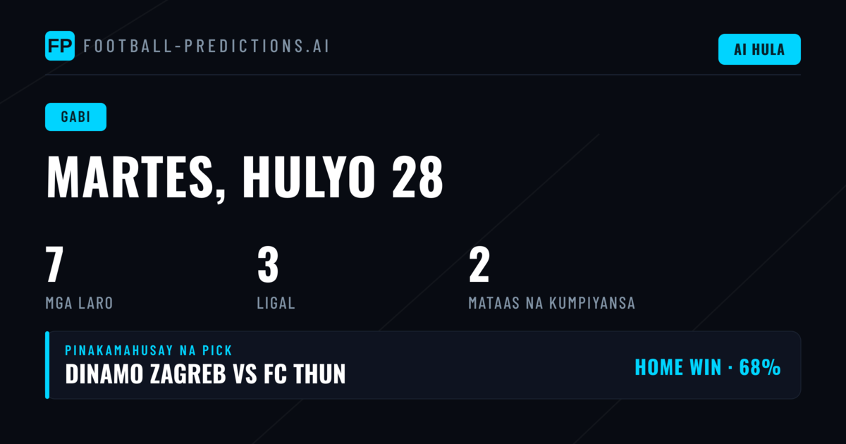 Panawagan sa Pagtaya: Martes, 28 Hulyo 2026