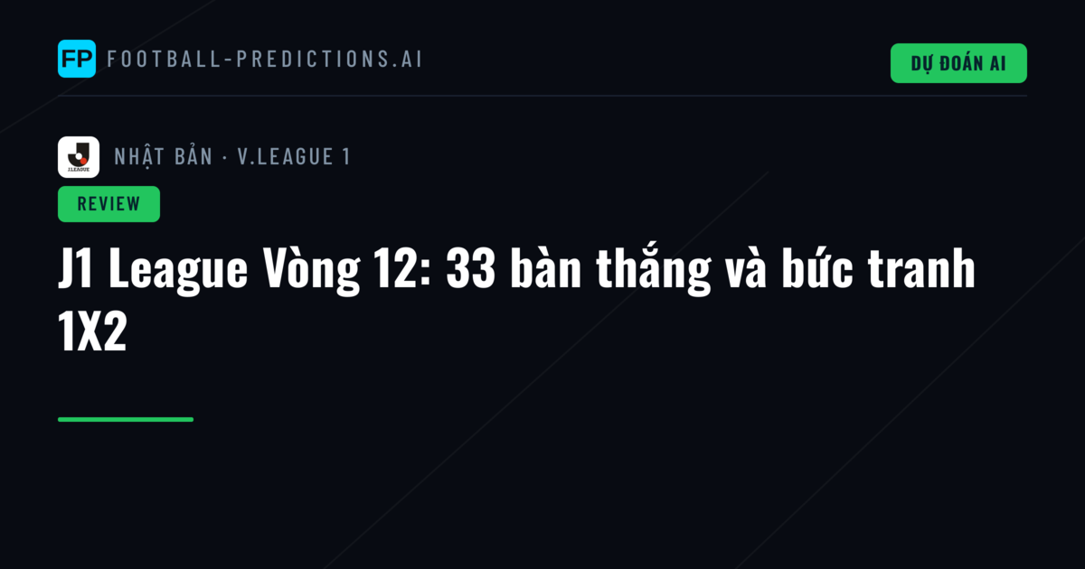 J1 League Vòng 12: 33 bàn thắng và bức tranh 1X2