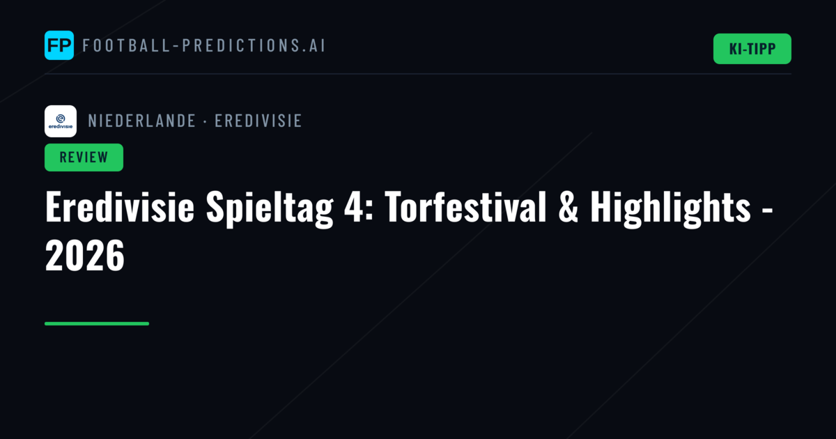 Eredivisie Spieltag 4: Torfestival & Highlights - 2026