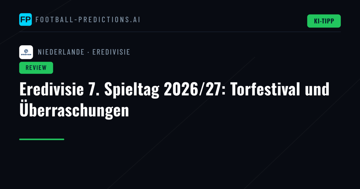 Eredivisie 7. Spieltag 2026/27: Torfestival und Überraschungen