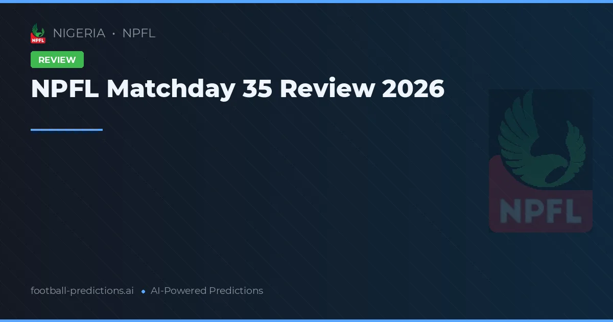 NPFL Matchday 35 Review 2026