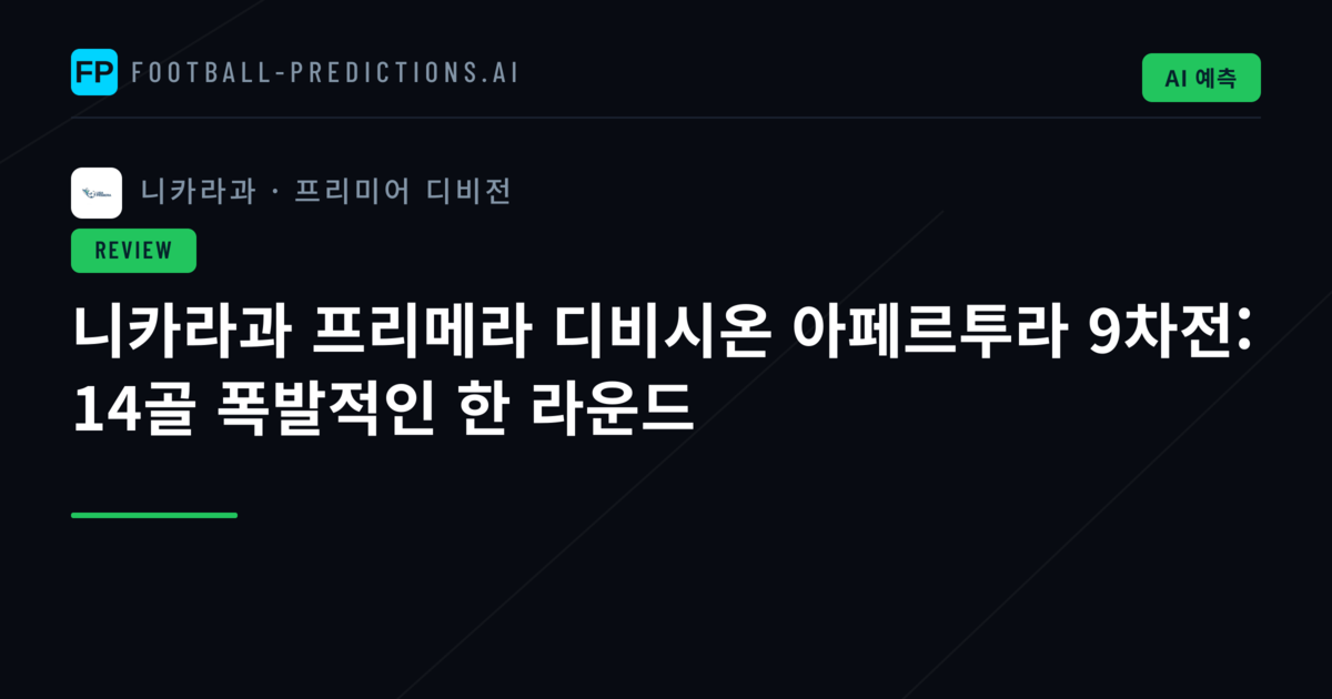니카라과 프리메라 디비시온 아페르투라 9차전: 14골 폭발적인 한 라운드