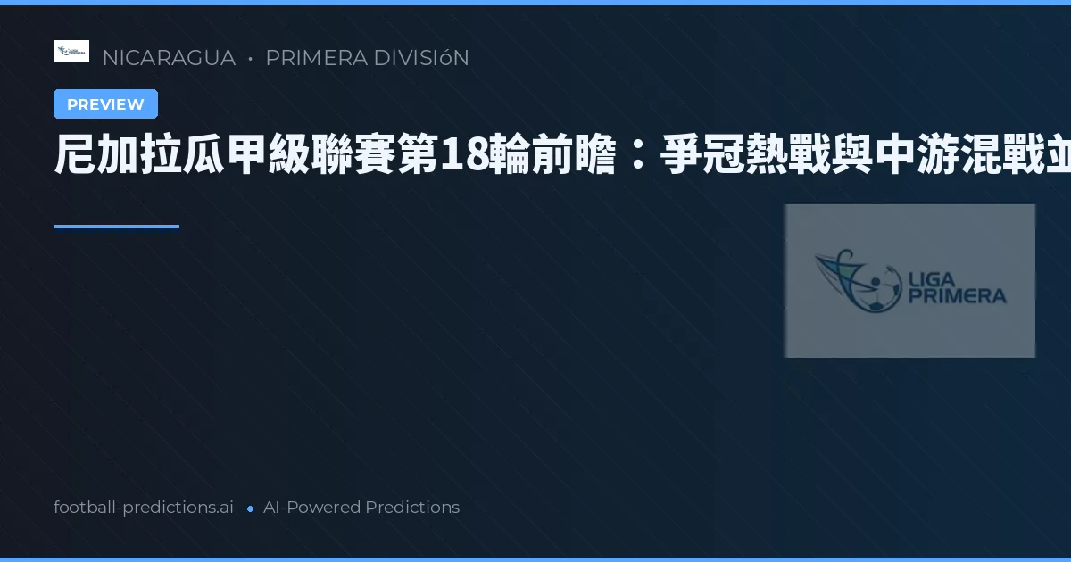尼加拉瓜甲級聯賽第18輪前瞻：爭冠熱戰與中游混戰並存