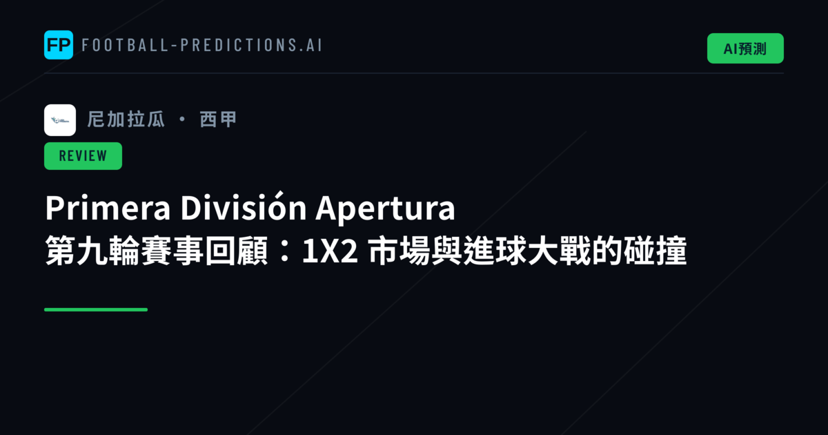 Primera División Apertura 第九輪賽事回顧:1X2 市場與進球大戰的碰撞