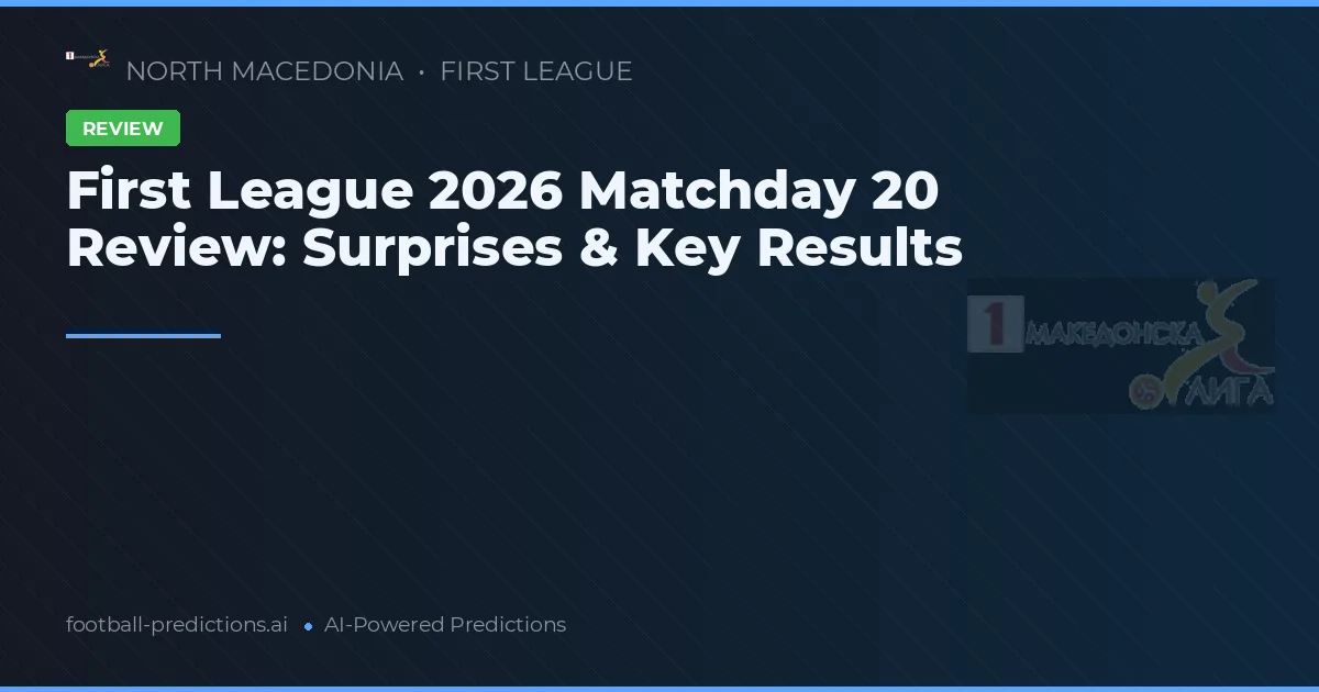 First League 2026 Matchday 20 Review: Surprises & Key Results