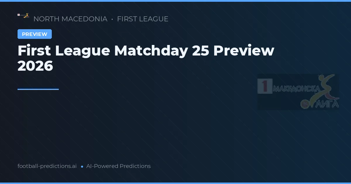First League Matchday 25 Preview 2026