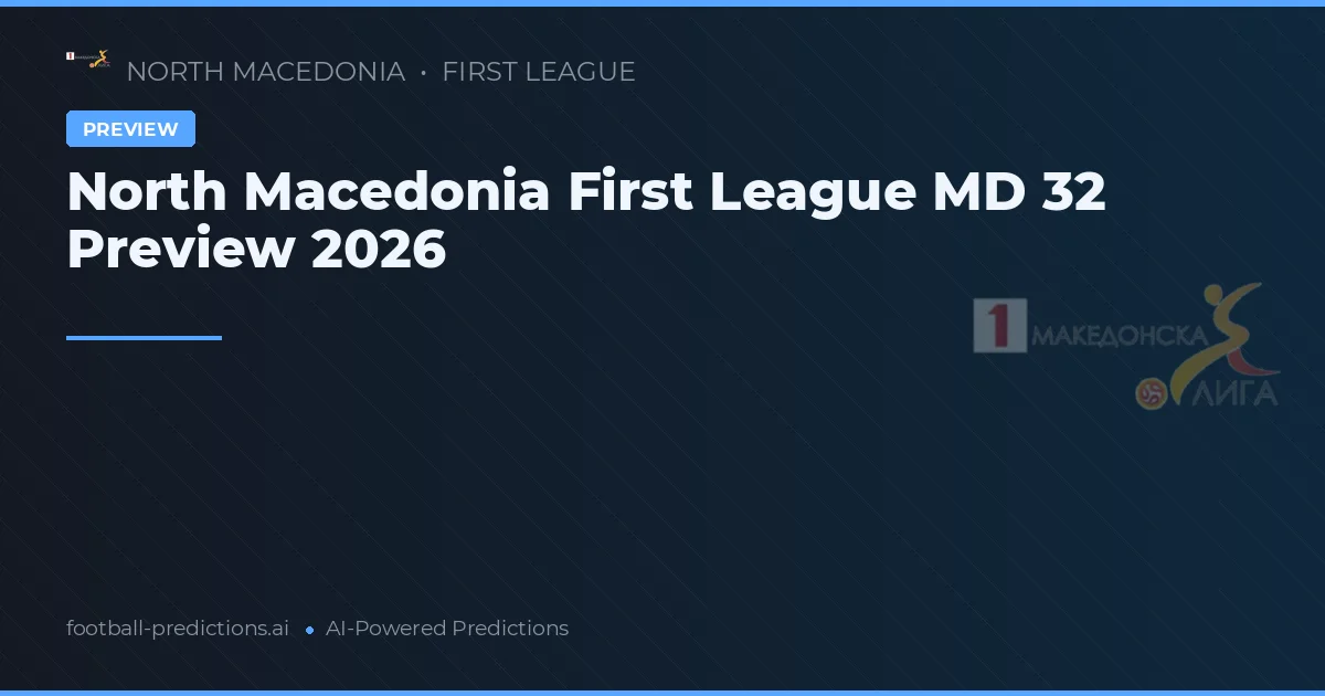 North Macedonia First League MD 32 Preview 2026