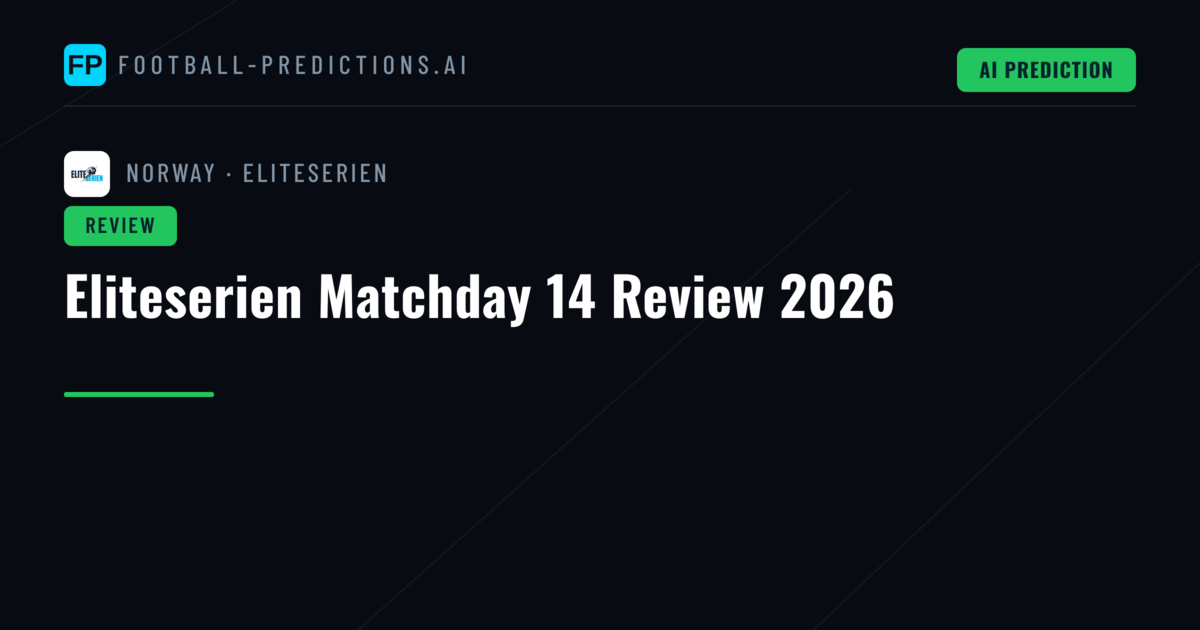 Eliteserien Matchday 14 Review 2026