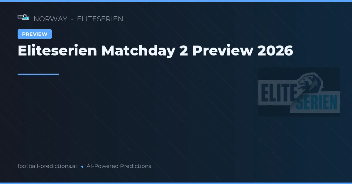 Eliteserien Matchday 2 Preview 2026