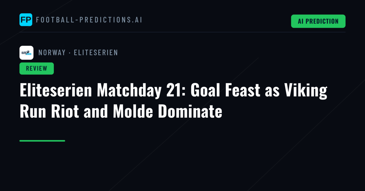 Eliteserien Matchday 21: Goal Feast as Viking Run Riot and Molde Dominate