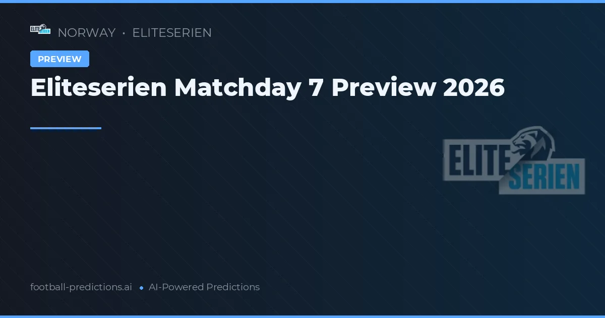 Eliteserien Matchday 7 Preview 2026