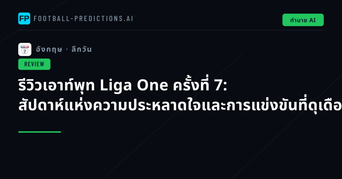 รีวิวเอาท์พุท Liga One ครั้งที่ 7: สัปดาห์แห่งความประหลาดใจและการแข่งขันที่ดุเดือด