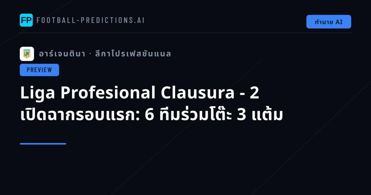Liga Profesional Clausura - 2 เปิดฉากรอบแรก: 6 ทีมร่วมโต๊ะ 3 แต้ม