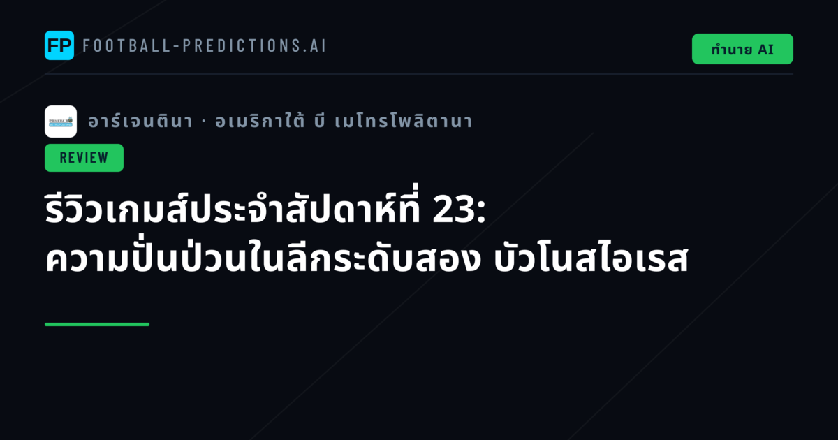 รีวิวเกมส์ประจำสัปดาห์ที่ 23: ความปั่นป่วนในลีกระดับสอง บัวโนสไอเรส