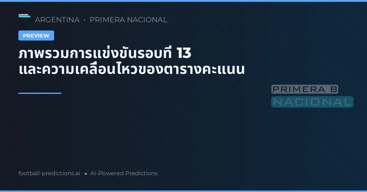 ภาพรวมการแข่งขันรอบที่ 13 และความเคลื่อนไหวของตารางคะแนน