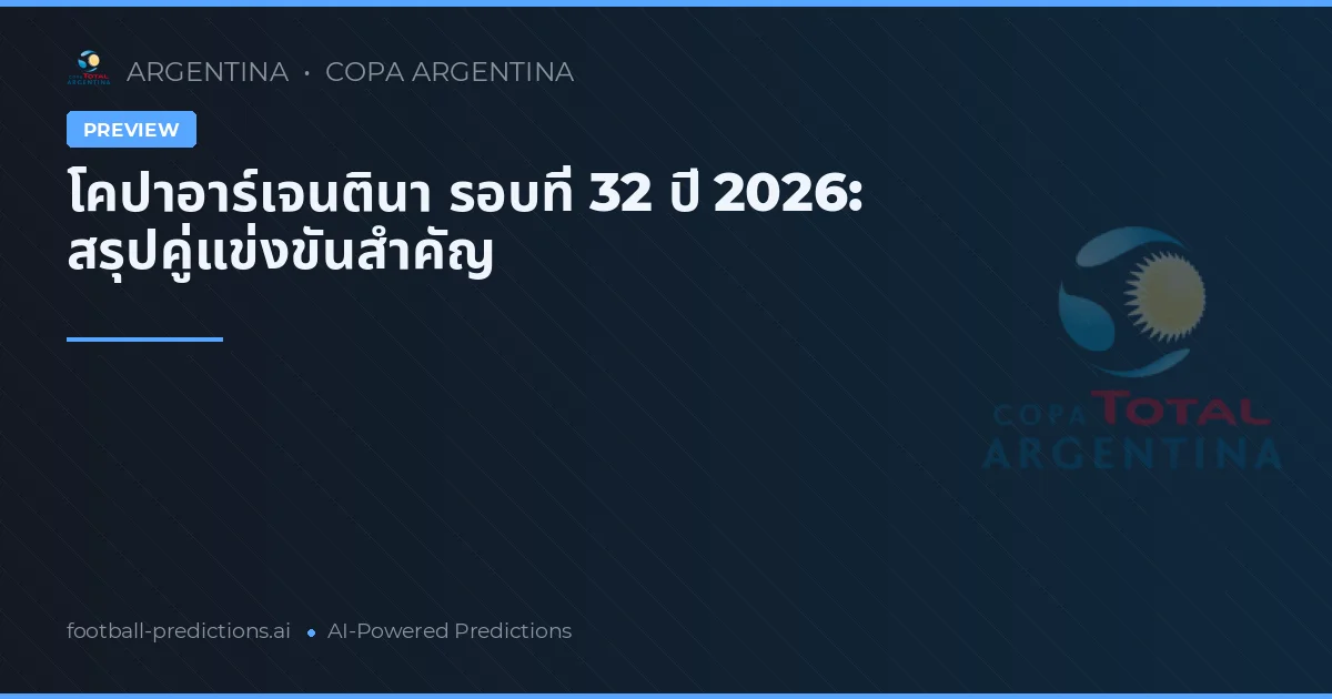 โคปาอาร์เจนตินา รอบที่ 32 ปี 2026: สรุปคู่แข่งขันสำคัญ