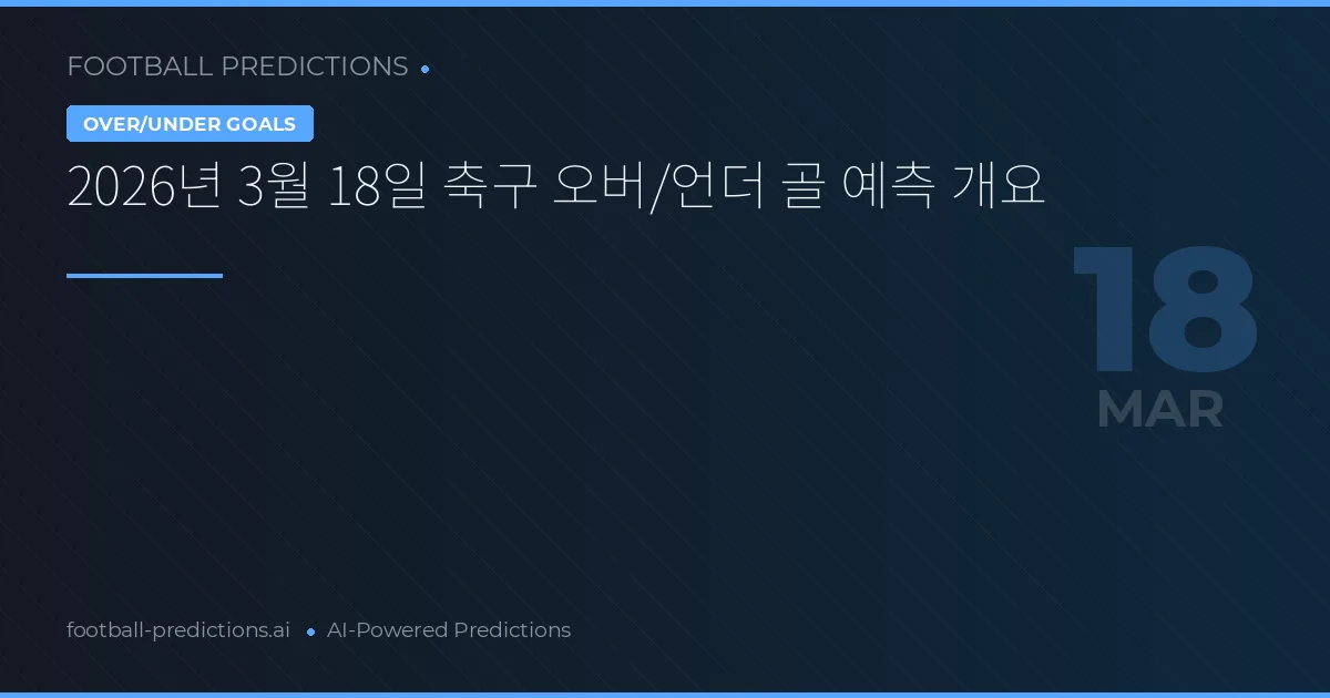2026년 3월 18일 축구 오버/언더 골 예측 개요